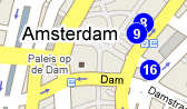 Map of Amsterdam apartment, theatres, museums, etc.