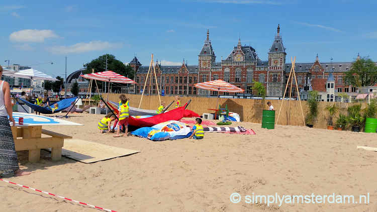 New urban beach near Amsterdam Central Station