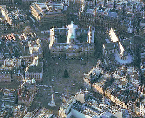 Royal Palace in Amsterdam sensitive object on Microsoft Virtual Earth